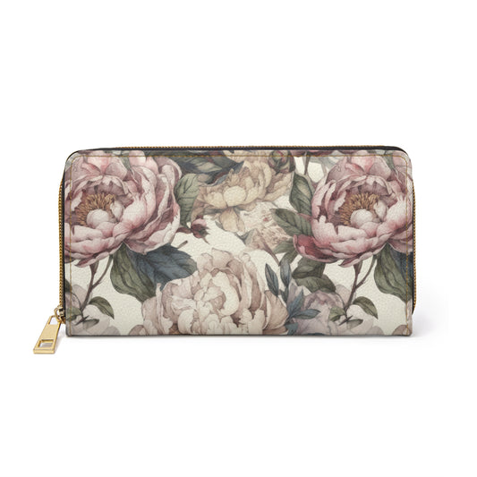 A Peony for your Thoughts Zipper Wallet