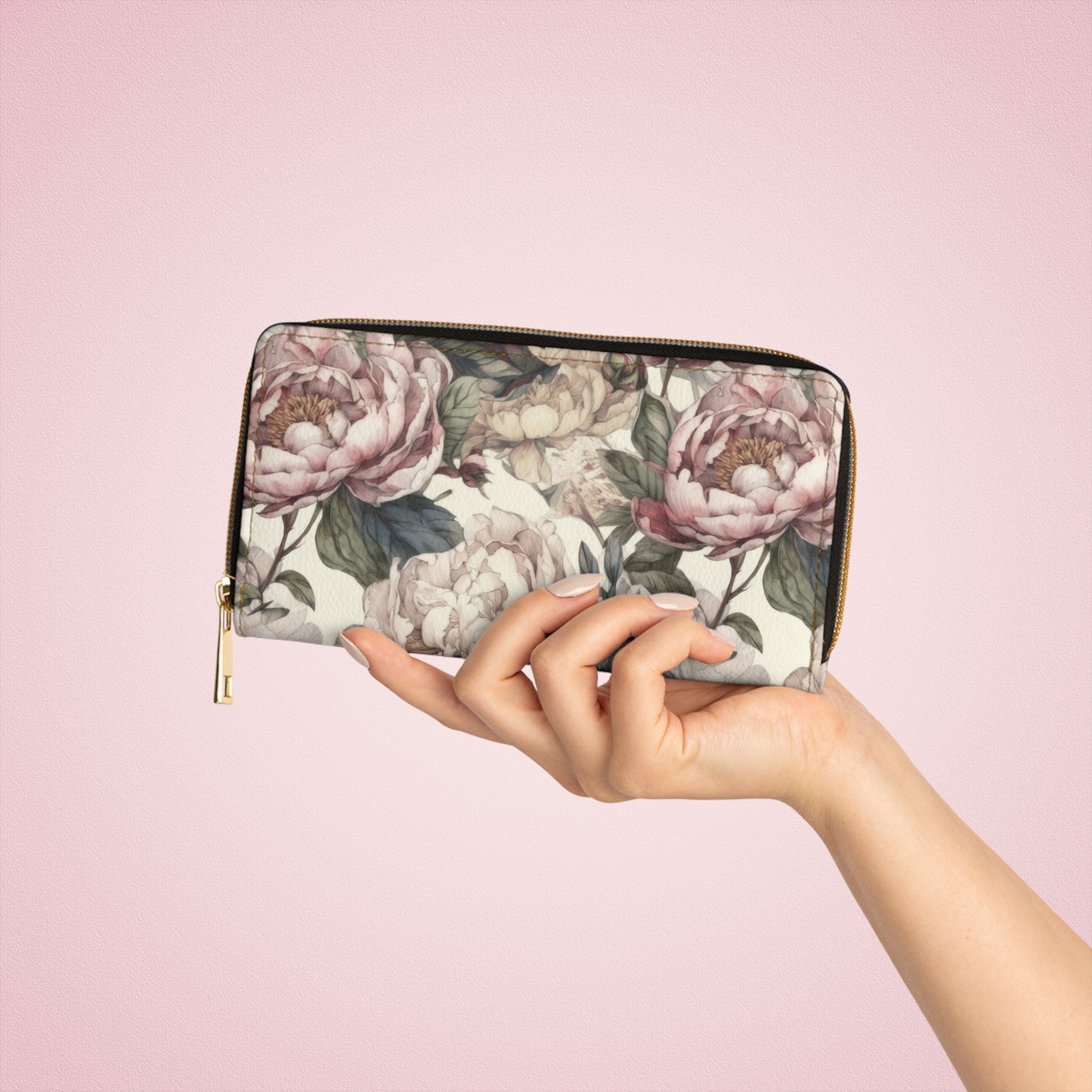 A Peony for your Thoughts Zipper Wallet