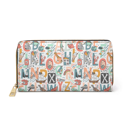 B is for Bamboo Zipper Wallet (white)